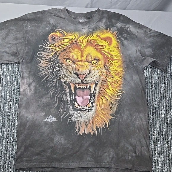 The Mountain Other - Gray T-Shirt with Fierce Lion Graphic